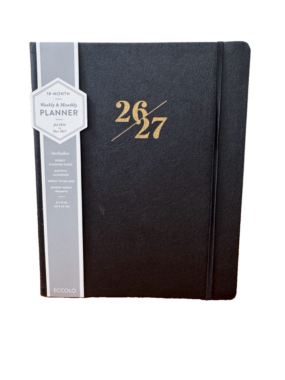 Eccolo Planner 2026- 2027 18-Month Weekly & Monthly Planner Faux Leather 10x8”